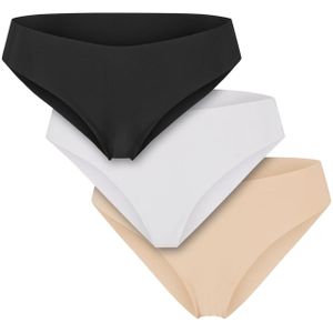 Urban Classics - Lasercut Brazilian 3-Pack - Onderbroeken - Zwart/Wit/Nude