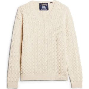 Superdry - Oversized V-hals Damespull - Gedraaid Brei