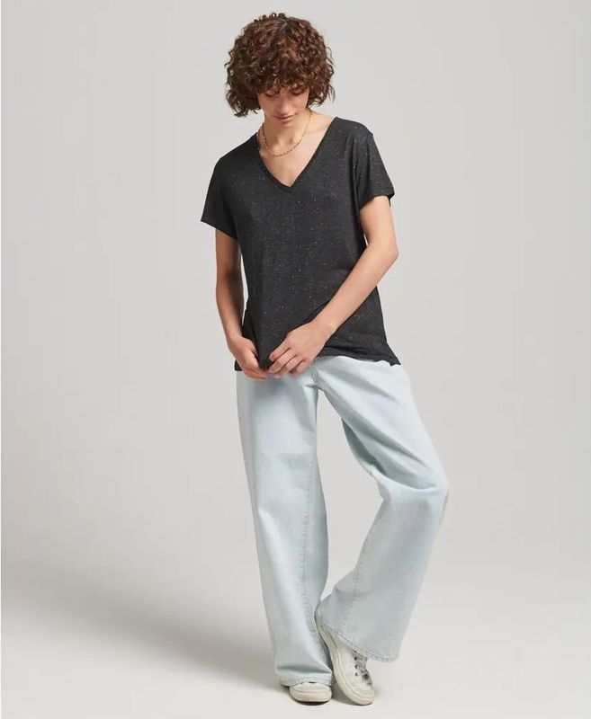 Dames-T-shirt met v-hals Superdry