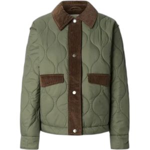 Pepe Jeans - PAOLA - Gewatteerd Jack - Regular Fit - Effen - Met Corduroy