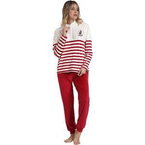 Gestreepte pyjama met lange mouwen voor dames Disney King Mickey