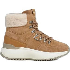 Pepe Jeans - Kimi - Leren Enkellaarsjes - Bruin