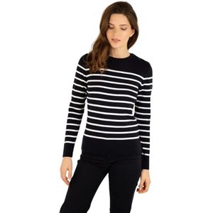 Authentieke Gestreepte Marinetrui - Dames - Blauw - 100% Merino Wol