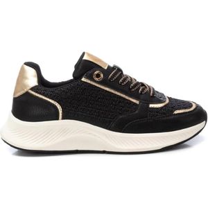 Xti - 14378102-NEGRO - Trainers - Zwart - Plat - Veters - Casual