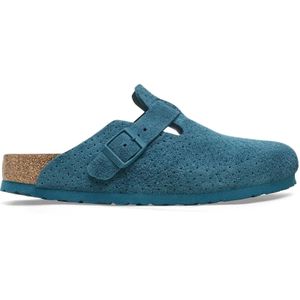 Suède leren klompen Birkenstock Boston