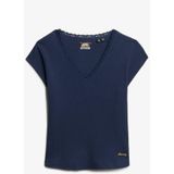Superdry - Essential - T-shirt - Slim Fit - V-hals met Kantaccent - Dames