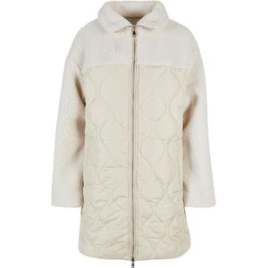 Urban Classics - Oversized Sherpa Quilted Winterjas - Wit - Polyester