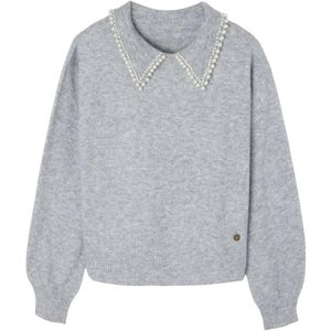 Vrouwelijke gemêleerde wol polo trui Silbon