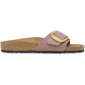 Dames nubuck leren sandalen met grote gesp Birkenstock Madrid