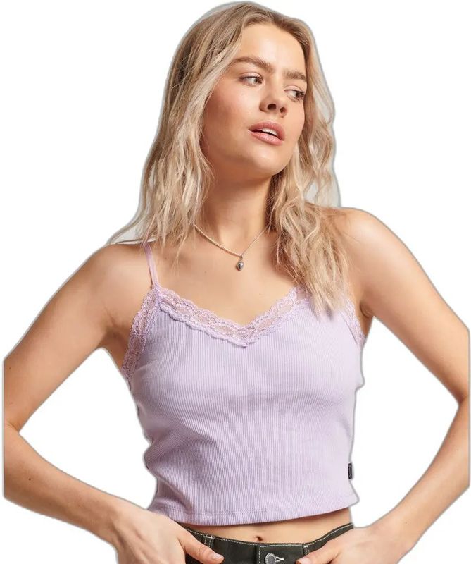 Superdry - Geribbelde Tanktop - Met Kanten Randje
