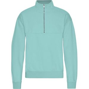 1/4 rits sweater Colorful Standard Organic Teal Blue