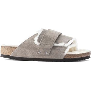 Leren suède slippers/katoenen vacht van schapenleer Birkenstock Kyoto