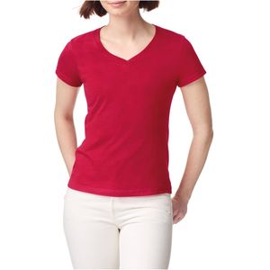 Dames-T-shirt met V-hals Gildan Softstyle