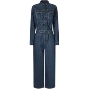 Pepe Jeans - PL2300002 - Jumpsuit - Blauw - Casual - Katoen - Denim - Lange Mouwen