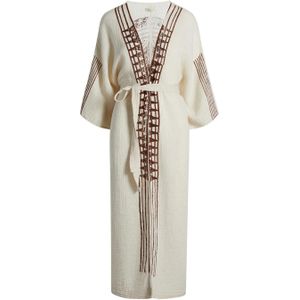 Vrouwelijke gekreukelde print kimono Ikikiz