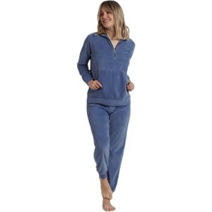 Dames lange mouwen velours ribstof pyjama met rits Admas Home