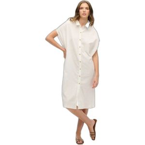 Superdry - Oversized Midi-jurk - Katoen - Met Korte Mouwen