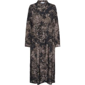 Kaffe - KAjamie - Jurk - Bruin - Oversized - Knoopsluiting - Maxi Lengte