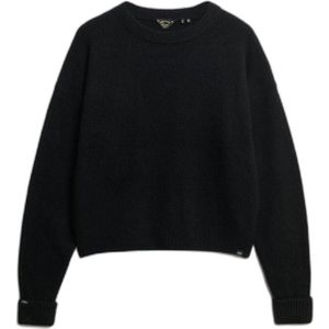 SUPERDRY - Losvallende Trui - Zwart - Ronde Hals - Acryl