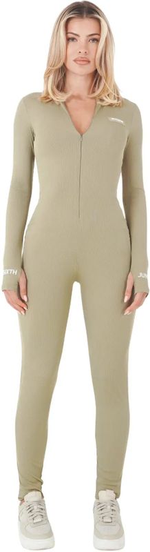 Sixth June - Jumpsuit - Geribbelde Stof - Zwart - Polyester - Elastaan