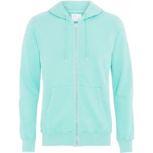 Hooded sweatshirt met rits Colorful Standard Classic Organic light aqua