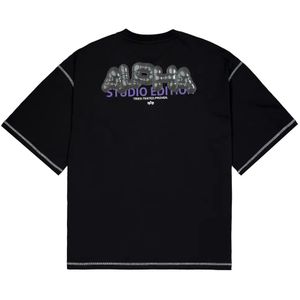 Alpha Industries - Studio Bubble Backprint - T-shirt - Zwart - Korte Mouwen - 100% Katoen