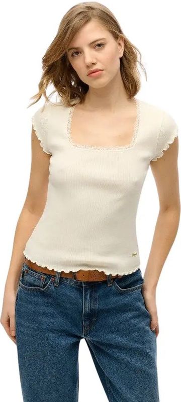 Superdry - Essential - Dames-T-shirt - Slim Fit - Vierkante Hals