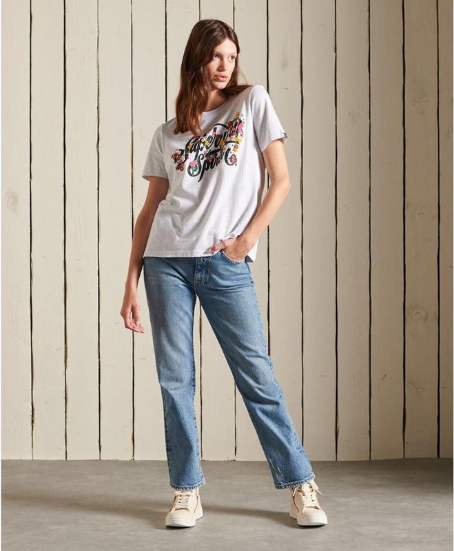 Dames-T-shirt Superdry Script Style