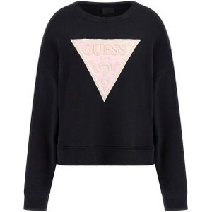 Dames sweatshirt met driehoekige lurex ronde hals Guess
