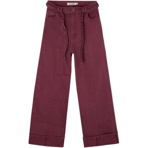 Denim broek met gevlochten riem voor dames Silbon