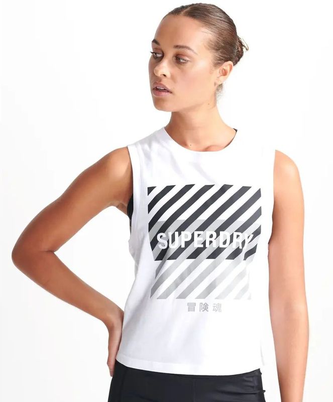 Superdry - Training Core - Damestop - Zwart - Katoen