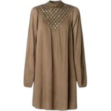 Pepe Jeans - PL9537730 - Jurk - Bruin - Viscose - Lange Mouwen