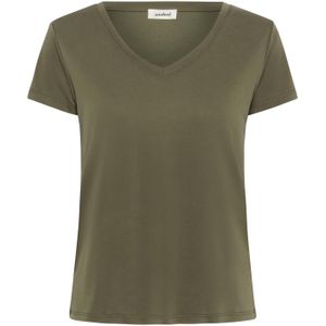 Dames-T-shirt met V-hals Soaked in Luxury Columbine