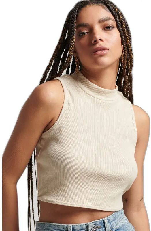 Tanktop court met hoge kraag voor vrouwen Superdry