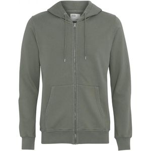 Hooded sweatshirt met rits Colorful Standard Classic Organic dusty olive