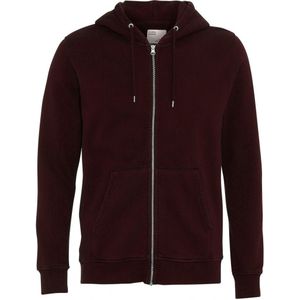 Hooded sweatshirt met rits Colorful Standard Classic Organic oxblood red
