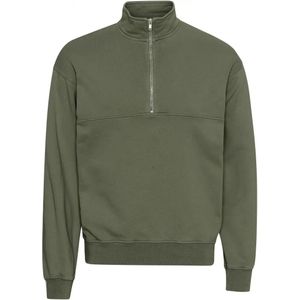 Sweatshirt 1/4 rits Colorful Standard Organic dusty olive