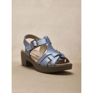 Hoge sandalen met klittenband en sierlijke gesp voor dames Pédiconfort