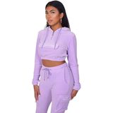 Project X Paris - Korte Velours Hoodie - Dames - Crop Top - Capuchon - Kangoeroezak