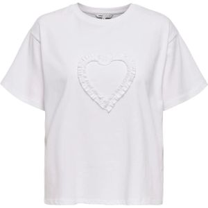 Only - Onlzammy Tee Box - T-shirt - Wit - Dames