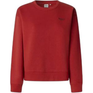 Pepe Jeans - Rode Katoenen Dames Trui - Sweatvest - Crew Neck
