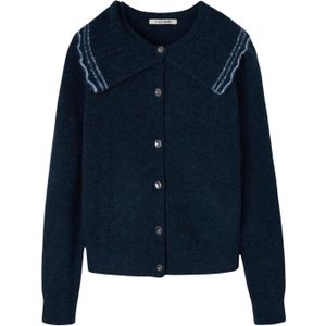 Cardigan met contrasterende knoopkraag voor dames Silbon