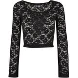 Urban Classics - Cropped Lace Longsleeve top Zwart