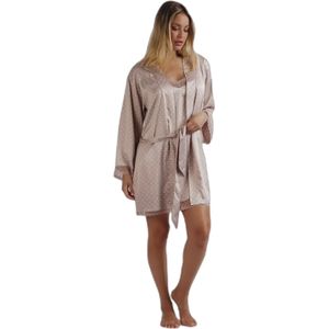 Dames lange mouwen kant badjas met stippen Admas Classic