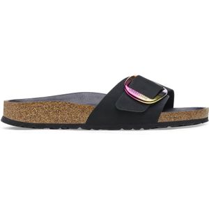 Natuurlijke leren slippers voor dames Birkenstock Madrid Big Buckle Nubuck