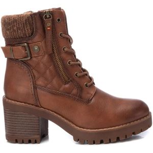 Refresh - 17231003-CAMEL - Enkellaarsjes - Bruin - 5 tot 8 cm Hakhoogte - Veters en Ritssluiting