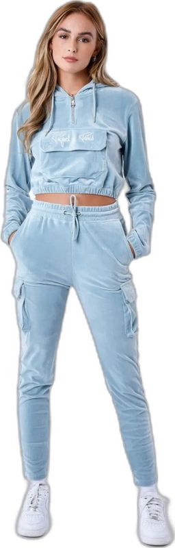 Project X Paris - Crop Top - Fluweel - 100% Polyester - Met Capuchon en Kangoeroezak