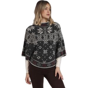 Gebreide poncho met sneeuwrand voor dames Admas