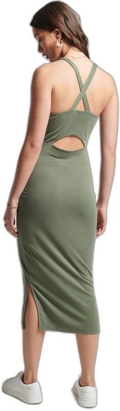 Superdry - Halflange Jurk - Zwart - Met Bandjes Op De Rug