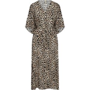 SC-PIETTA Jurk - Luipaardprint - 100 % Viscose - V-hals - Losse Mouwen